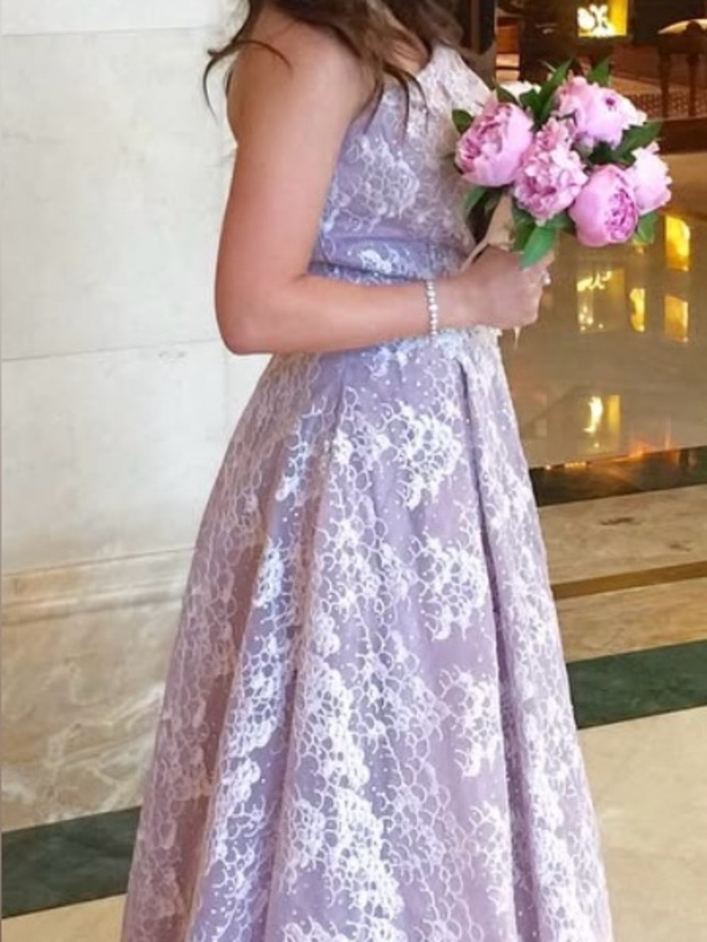 Lavender Lace Formal Gown